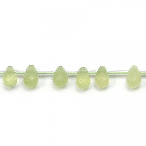 Jade jadeite, in the shape of a faceted drop, 6 * 9mm x 40cm