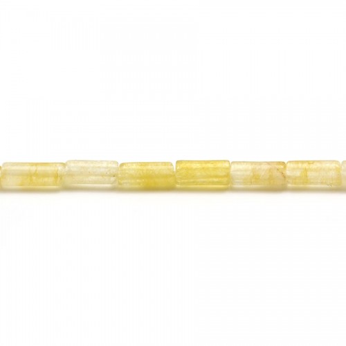 Jade amarelo, forma de tubo, 3,5 * 8mm x 40cm