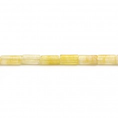 Jade jaune, en forme de tube, 3.5 * 8mm x 40cm