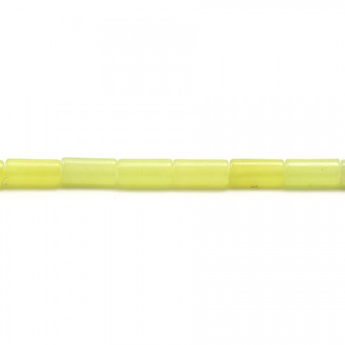 Jade limón, forma de tubo, 3,5 * 8mm x 40cm