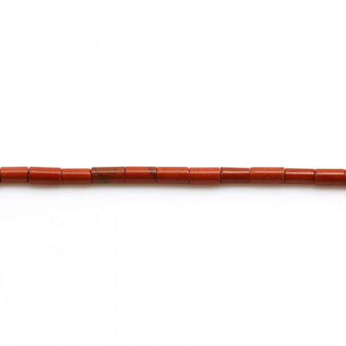 Roter Jaspis in Röhrenform 2.5x4mm x 40cm