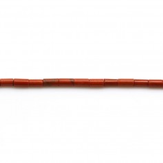 Jaspe rouge en forme de tube 2.5x4mm x 40cm