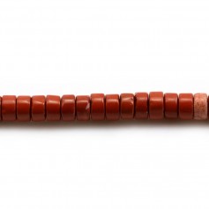 Jaspe rojo, forma redonda Heishi 2x4mm x 39cm
