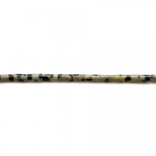 Jaspe peau de léopard , en forme de tube 2x4mm x 40cm