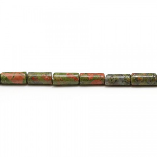 Unakite, a forma di tubo, dimensioni 4x8 mm x 10 pezzi