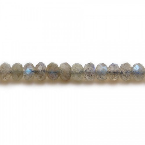 Labradorite, en forme de rondelle facetté, 4 * 6 mm x 8pcs