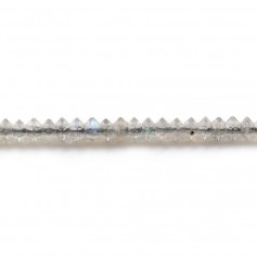 Labradorite, faceted abacus roundel, measuring 2x3mm x 20pcs