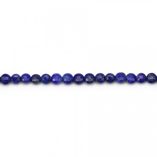 Lapis lazuli with a faceted flat round shape and a size of 2mm x 20pcs