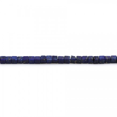 Lapis lazuli bleu, en forme de cube, 2.5mm x 39cm