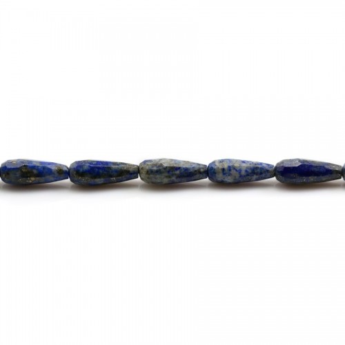 Lapis lazuli de forme goutte facette 6*16mm x 39cm