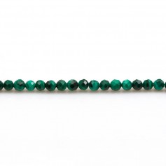 Malachite in faceted round shape 3mm x 20pcs