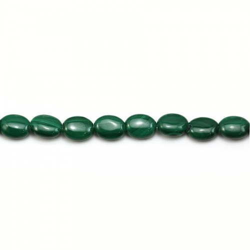 Green Malachite, oval shape, and size 6x8mm x 4 pcs