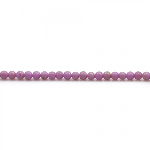 Fosfosiderite púrpura claro, forma redonda, 2,5mm x 39cm