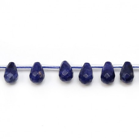 Sodalite in the shape of a faceted drop 6 * 9mm x 4pcs