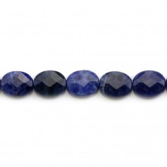 Sodalite, faceted oval shape, 8x10mm x 2pcs