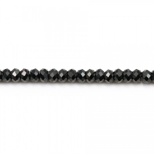 Spinello nero sfaccettato rotondo 2x3mm x 39cm