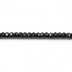 Espinela Negra Facetada Redonda 2x3mm x 39cm