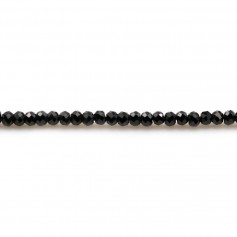 Spinelle black roundel facet 1.6x2.2mm x 40cm