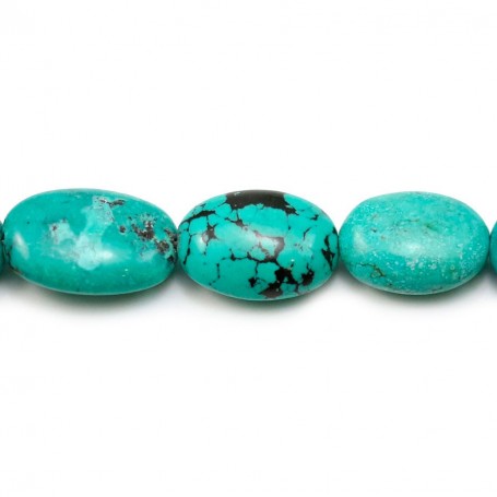 Turquoise ovale 13-20x15-25mm x 40cm