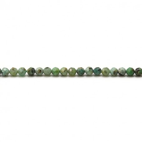 African turquoise, in round faceted shape, 3mm x 20pcs