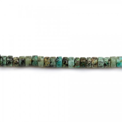 African Turquoise Heishi Round 2.5x4mm x 39cm