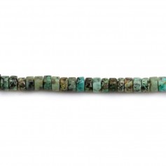 African turquoise, Heishi, in washer shape, 2*4mm x 39cm