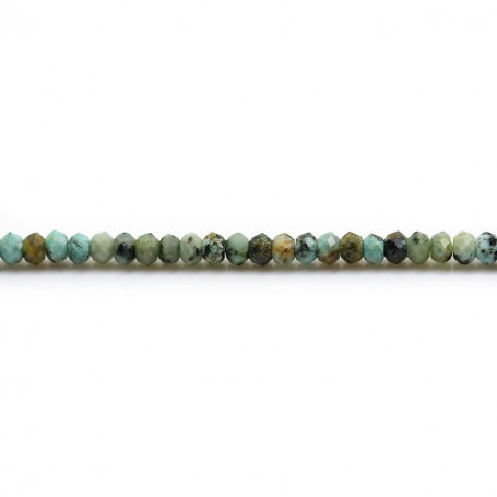 African turquoise, in washer faceted shape, 2 * 3.5mm x 40 cm