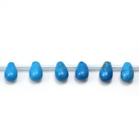 Turquoise reconstituted, in the shaped of a drop, measuring 6 * 9mm x 4pcs