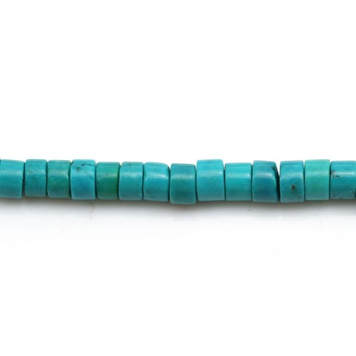 Turquoise reconstituted, in shaped of a washer 3 * 4mm x 40cm