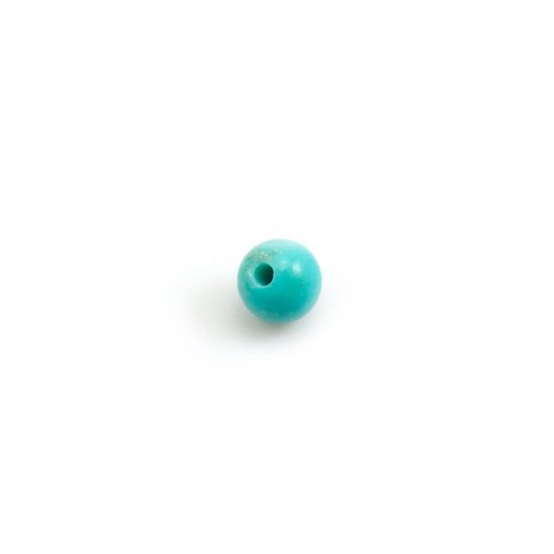 Turquoise semi-percée rond 4mm x 1pc