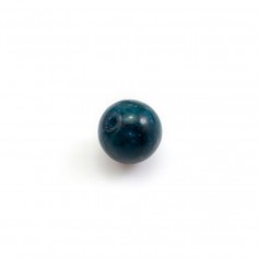 Apatite, de couleur bleu, semi-percé, de forme ronde 8mm x 2pcs
