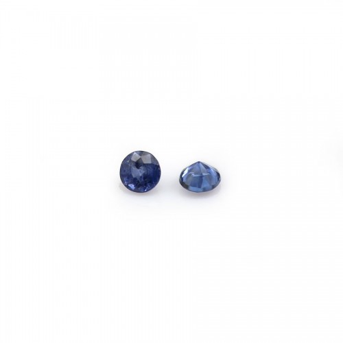 Blauer Saphir, zum Einfassen, rund geschliffener Brillantschliff 2-3mm x 1Stk