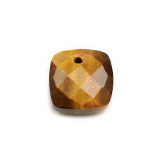 Square faceted tiger eye pendant 10mm x 1pc