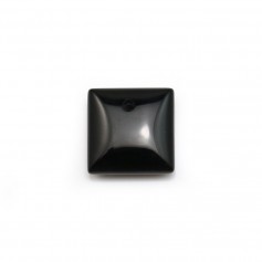 Pendant in black agate, in squared shape, 10mm x 4pcs