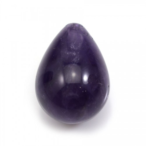 Pendant of amethyste half drilled,in shape of a drop, 15 * 20mm x 1pc