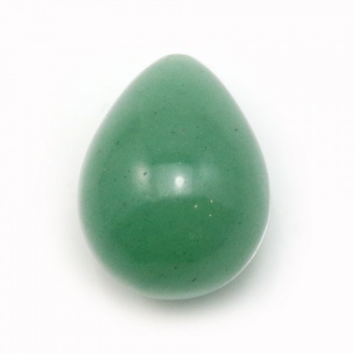 Ciondolo in avventurina verde, semiperforato, a goccia, 15x20 mm x 1 pezzo