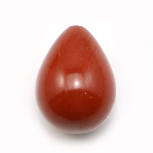 Pendentif de jaspe rouge, semi-percé, en forme de goutte, 15x20mm x 1pc