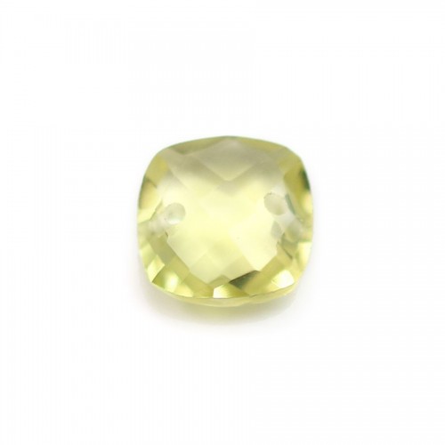 Intercalary in lemon quartz faceted with 2 holes 10mm x 1pc