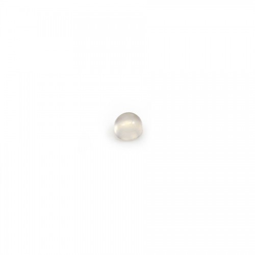 Cabochon d'agate grise, de forme ronde, 3mm x 10 pcs