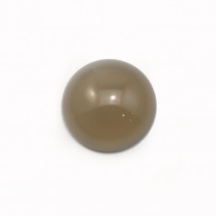 Cabochon de ágata cinzenta, forma redonda, 14mm x 4pcs