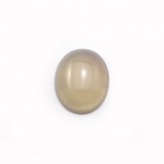 Cabochon of grey agate, in oval shape, 10 * 12mm x 6pcs