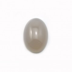 Cabochon of grey agate, in oval shape, measuring 10 * 14mm x 4pcs