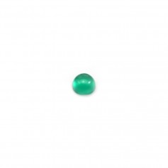 Cabochon em ágata, forma redonda, cor verde, 3mm x 4pcs