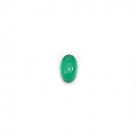 Cabochon of agate, in oval shape, in green color, 3 * 5mm x 4pcs
