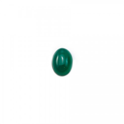 Cabochon green agate oval 5x7mm x 4pcs
