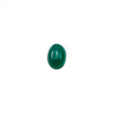 Cabochon green agate oval 5x7mm x 4pcs