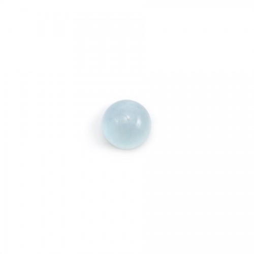 Cabochon aquamarine, round shape 6mm x 1pc