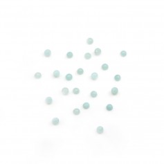 Blue cabochon of amazonite, in round shape, 2mm x 10pcs
