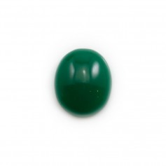 Cabochão aventurino verde, qualidade A+, forma oval, 12x14mm x 1pc