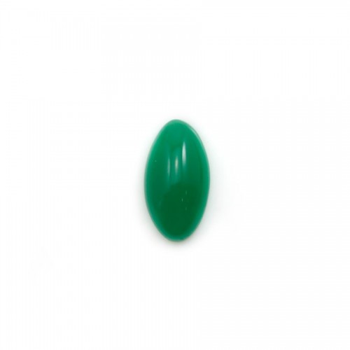 Cabujón de aventurina verde, calidad A+, forma ovalada puntiaguda, 5x10mm x 1pc